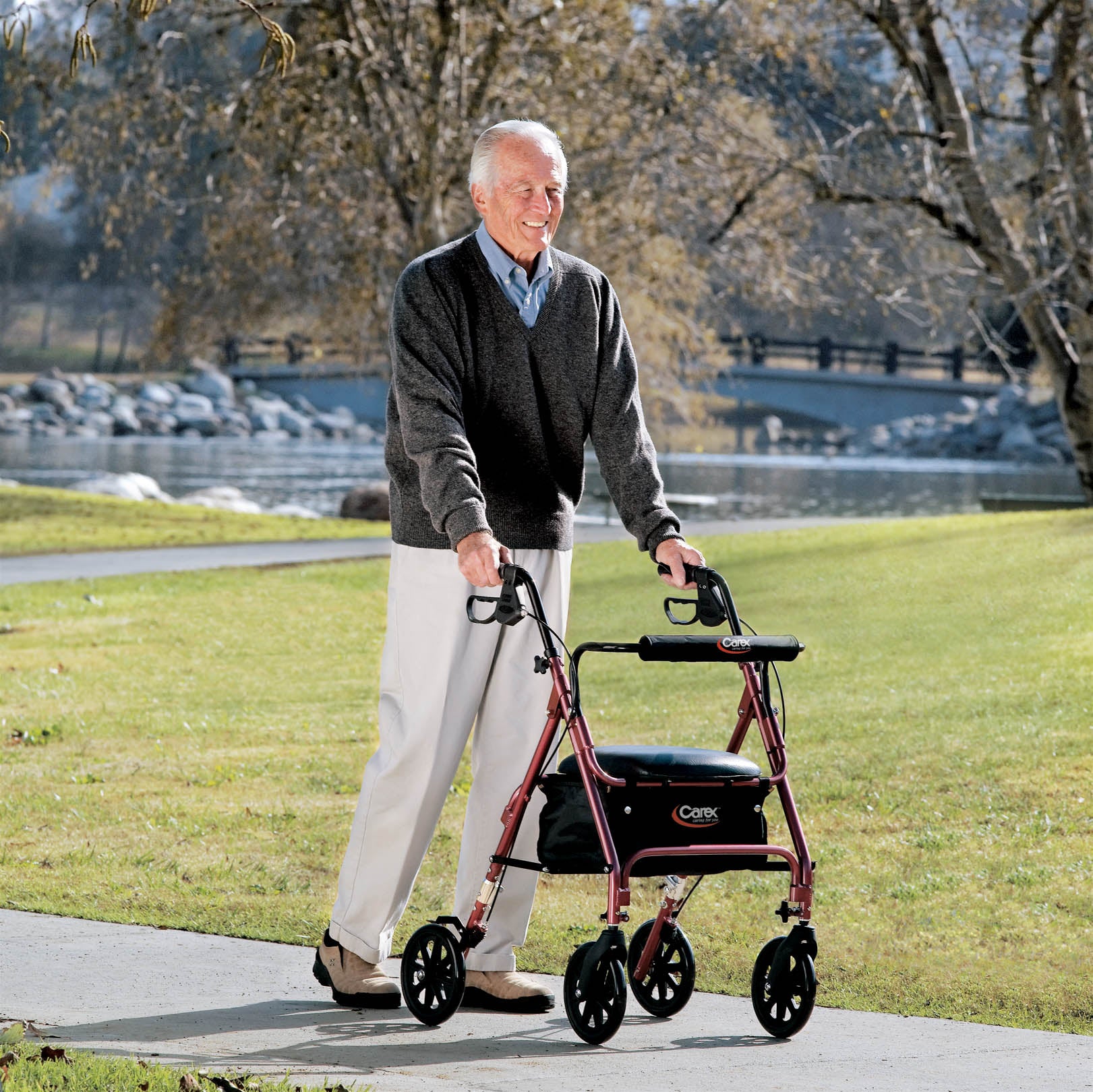 Carex Rolling Walker (Burgundy)