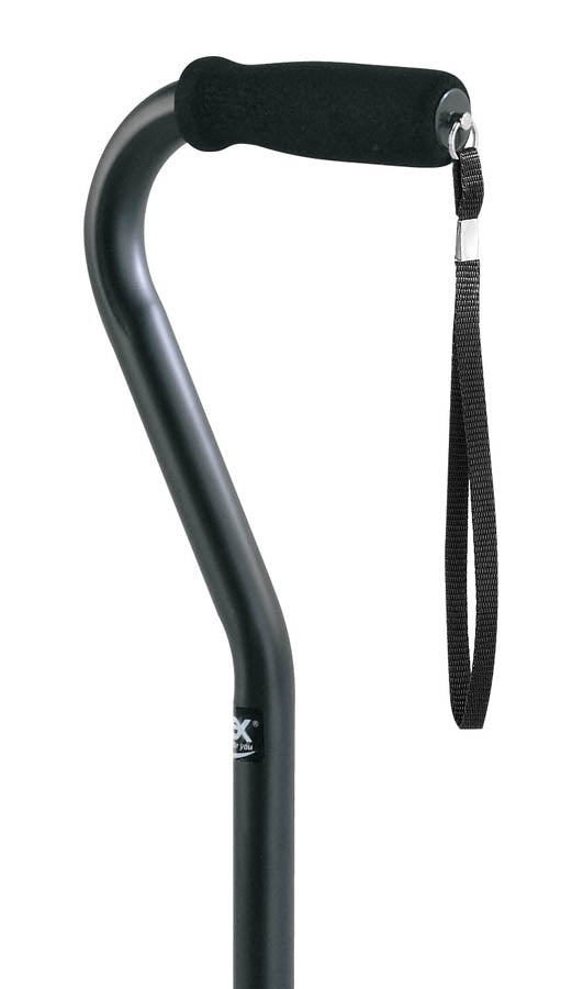 Carex Offset Aluminum Cane - Black