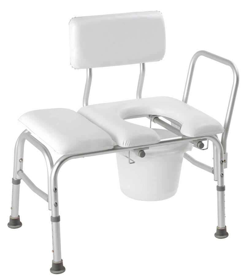 Carex Deluxe Padded Transfer Bench with Opening & Bucket