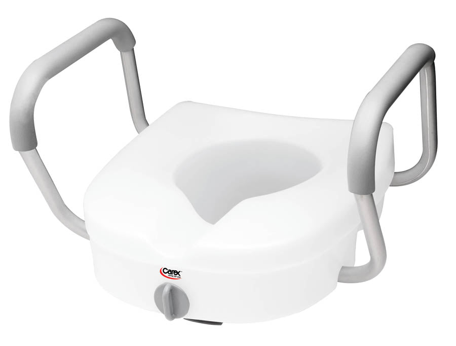 Carex E-Z Lock Raised Toilet Seat w/ Armrests