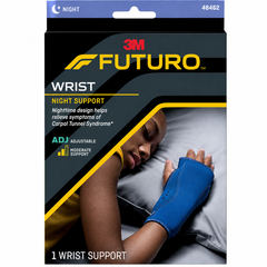 Night Wrist Brace Futuro Fabric / Metal Left or Right Hand Navy Blue One Size Fits Most,Packaging Type- Each
