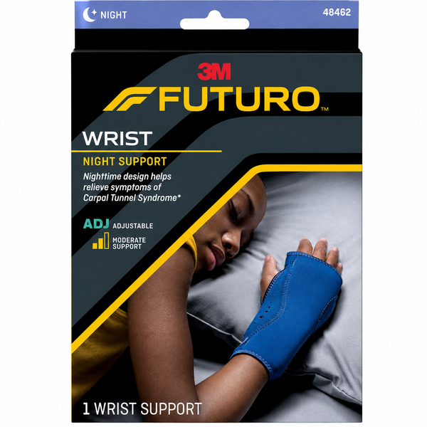 Night Wrist Brace Futuro Fabric / Metal Left or Right Hand Navy Blue One Size Fits Most,Packaging Type- Each