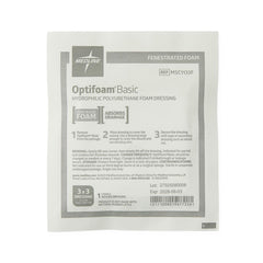 Foam Dressing Optifoam Basic 3 X 3 Inch Without Border Without Film Backing Nonadhesive Fenestrated Square Sterile, Packaging Type- Case