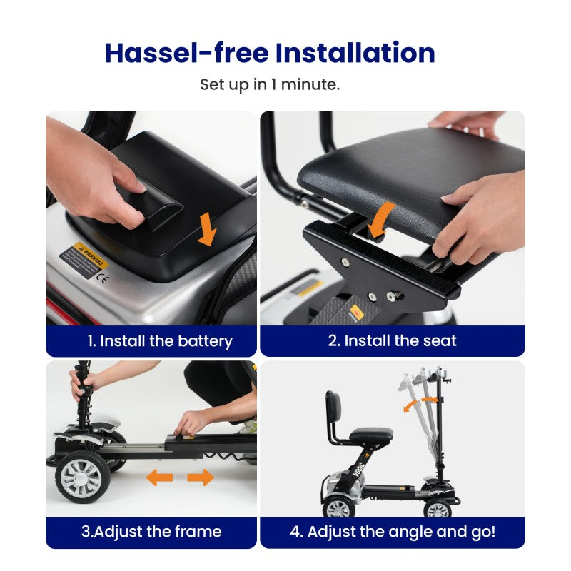 D71 Ultra-lightweight Mobility Scooter 12AH - Battery, Easy Travel for Seniors