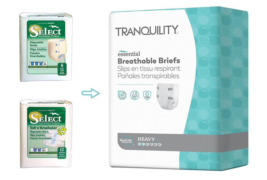 Unisex Adult Incontinence Brief Tranquility Essential Medium Disposable Heavy Absorbency, Packaging Type- Case
