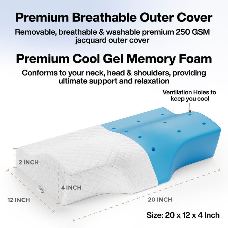 Memory Pillow 20 X 12  X 4