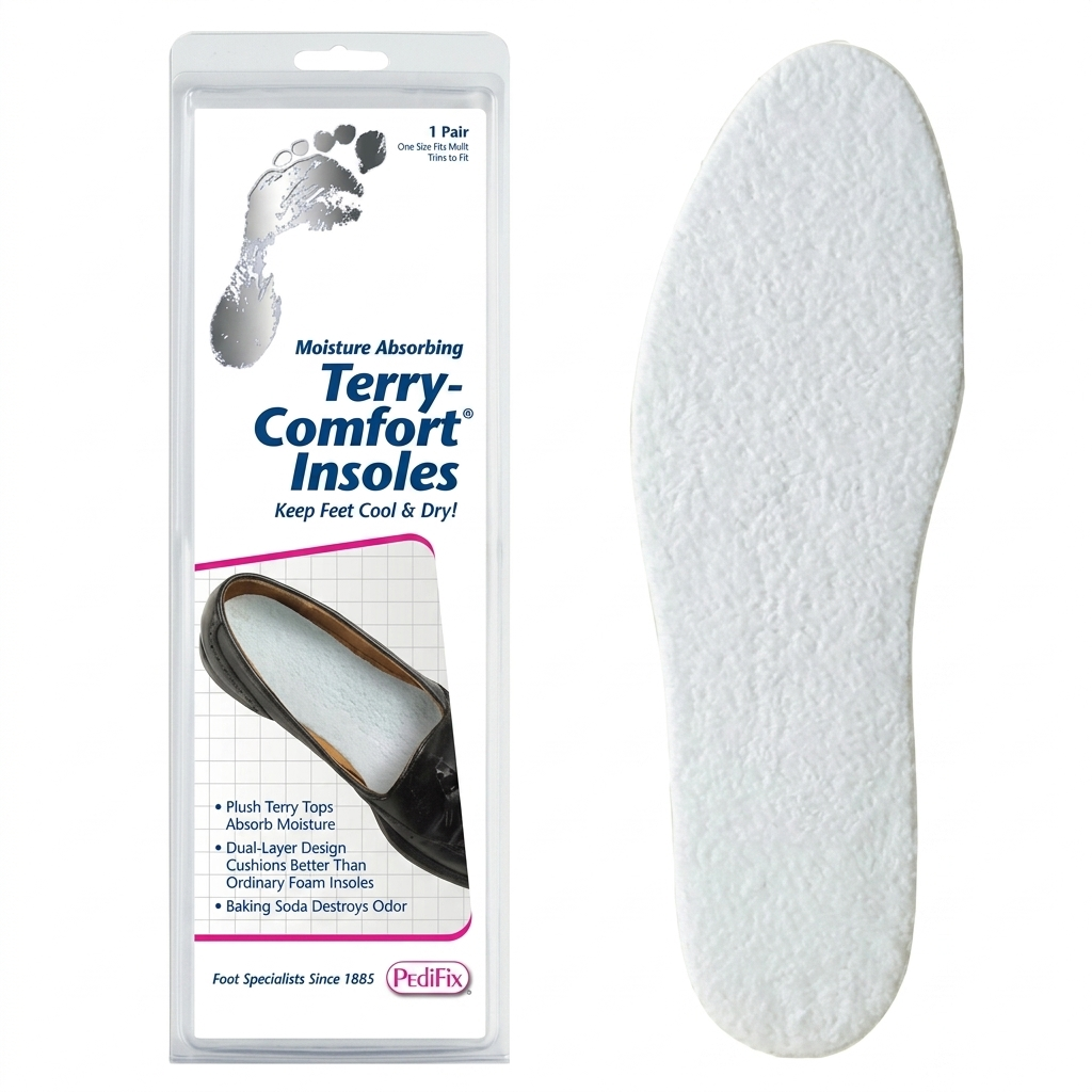 Sockless Insoles W/terry Comfort One Size Fits Most Pr