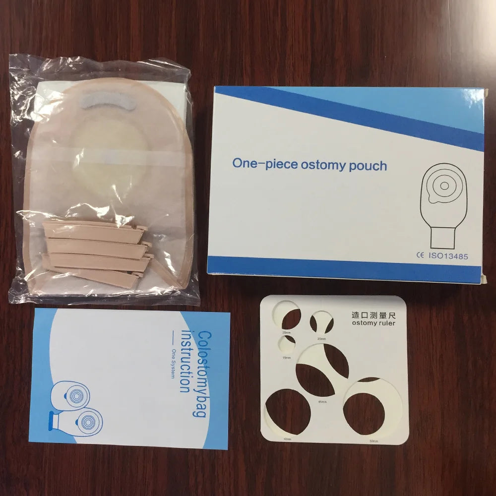 10 Pcs Ostomy Bags Double Side Non-woven Back Open  Pouch Bags with Clip Closure Carbon Filter Colostomy Bags Max Stoma 70mm