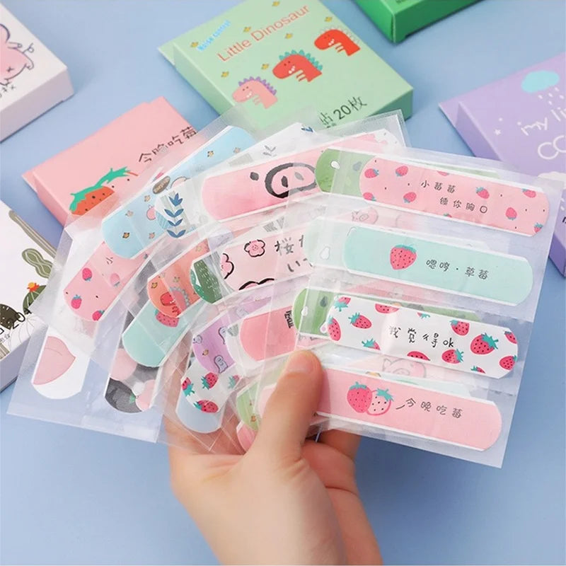 20pcs Breathable Wound Patch Waterproof Band Aid Bandage Disposable Wound Sticker Kawaii First Aid