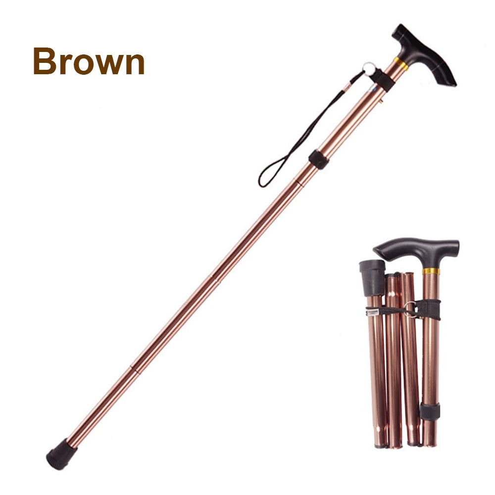 Hot New Telescopic Walking Sticks Collapsible Cane Brown