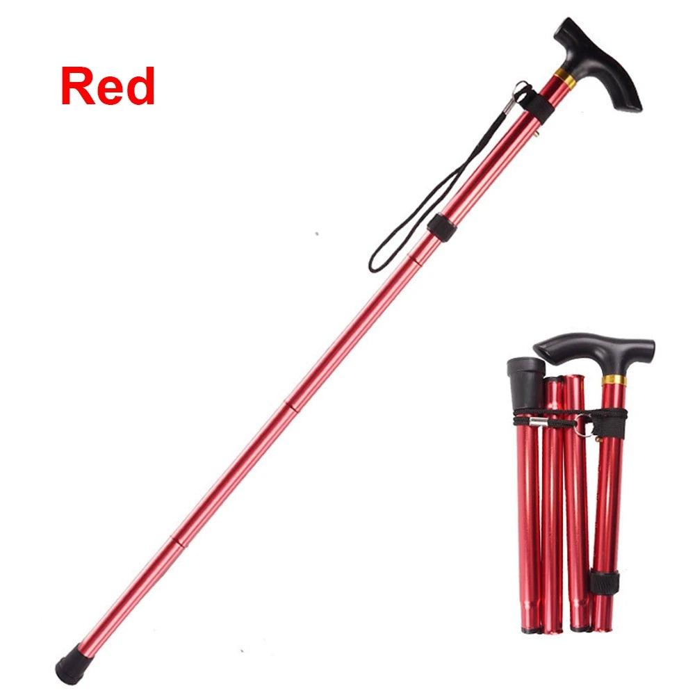 Hot New Telescopic Walking Sticks Collapsible Cane Red