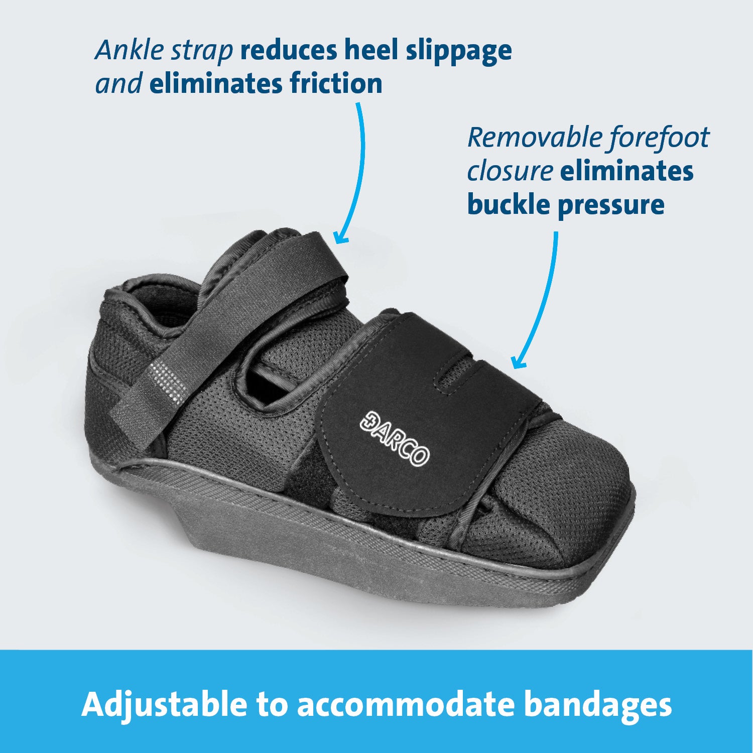 Post-Op Shoe HeelWedge Large Unisex Black,Packaging Type- Each