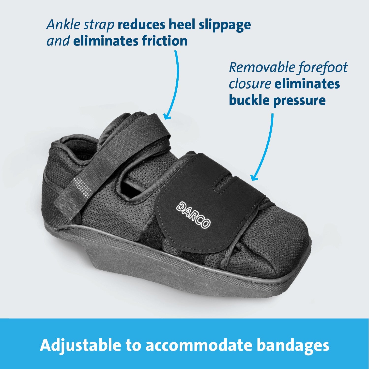 Post-Op Shoe HeelWedge Large Unisex Black,Packaging Type- Each