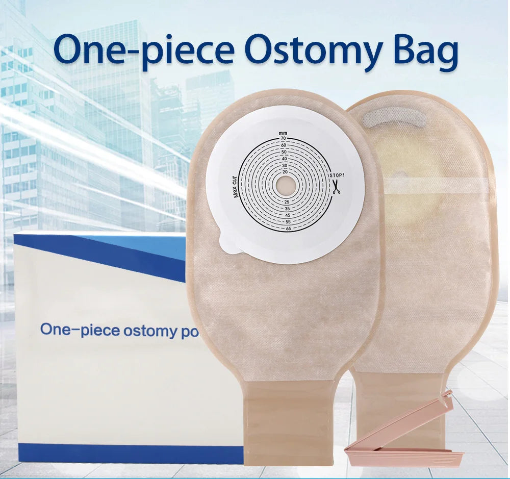 10 Pcs Ostomy Bags Double Side Non-woven Back Open  Pouch Bags with Clip Closure Carbon Filter Colostomy Bags Max Stoma 70mm