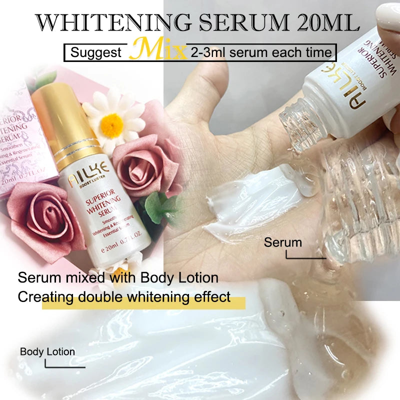 AILKE Whitening Moisturizing Korean Facial And Body Lotion Reduce Melanin Wrinkles Vitamin C Dark Spot Remover Skin Care Cream