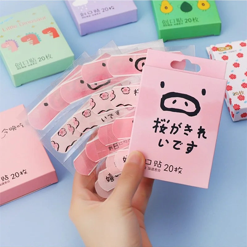 20pcs Breathable Wound Patch Waterproof Band Aid Bandage Disposable Wound Sticker Kawaii First Aid