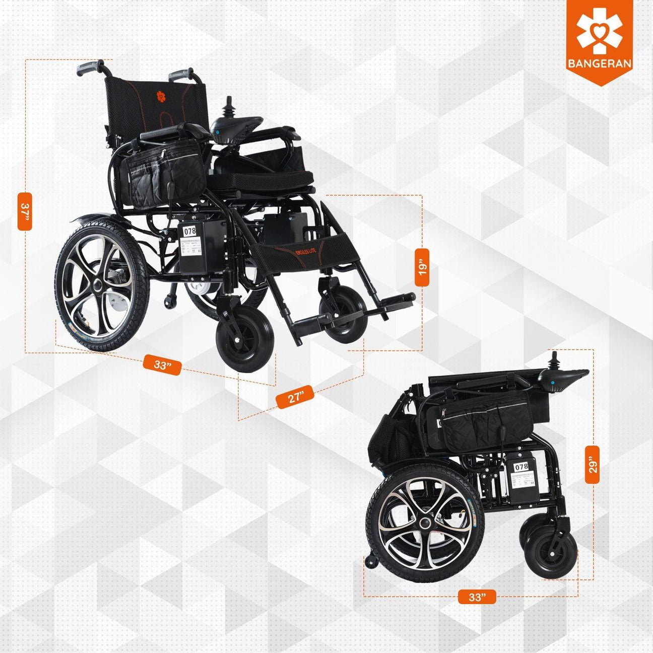 Hercules Lite Compact Portable Folding Travel Electric Wheelchair
