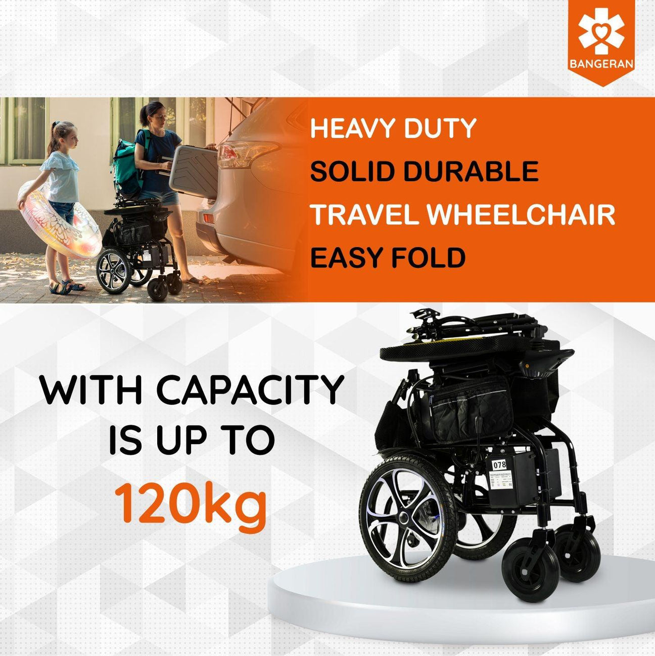 Hercules Lite Compact Portable Folding Travel Electric Wheelchair