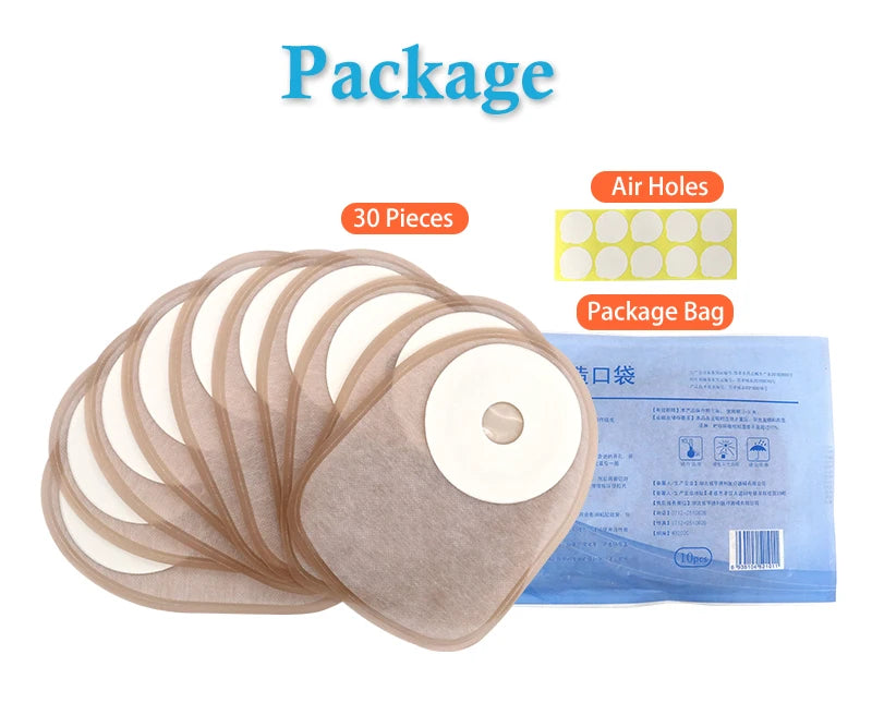 30 Pcs Colostomy Bags Disposable No-leak Ostomy Bag Comfortable Stoma Pouch Bag Non-woven Adults Colostomy Bag Supplies