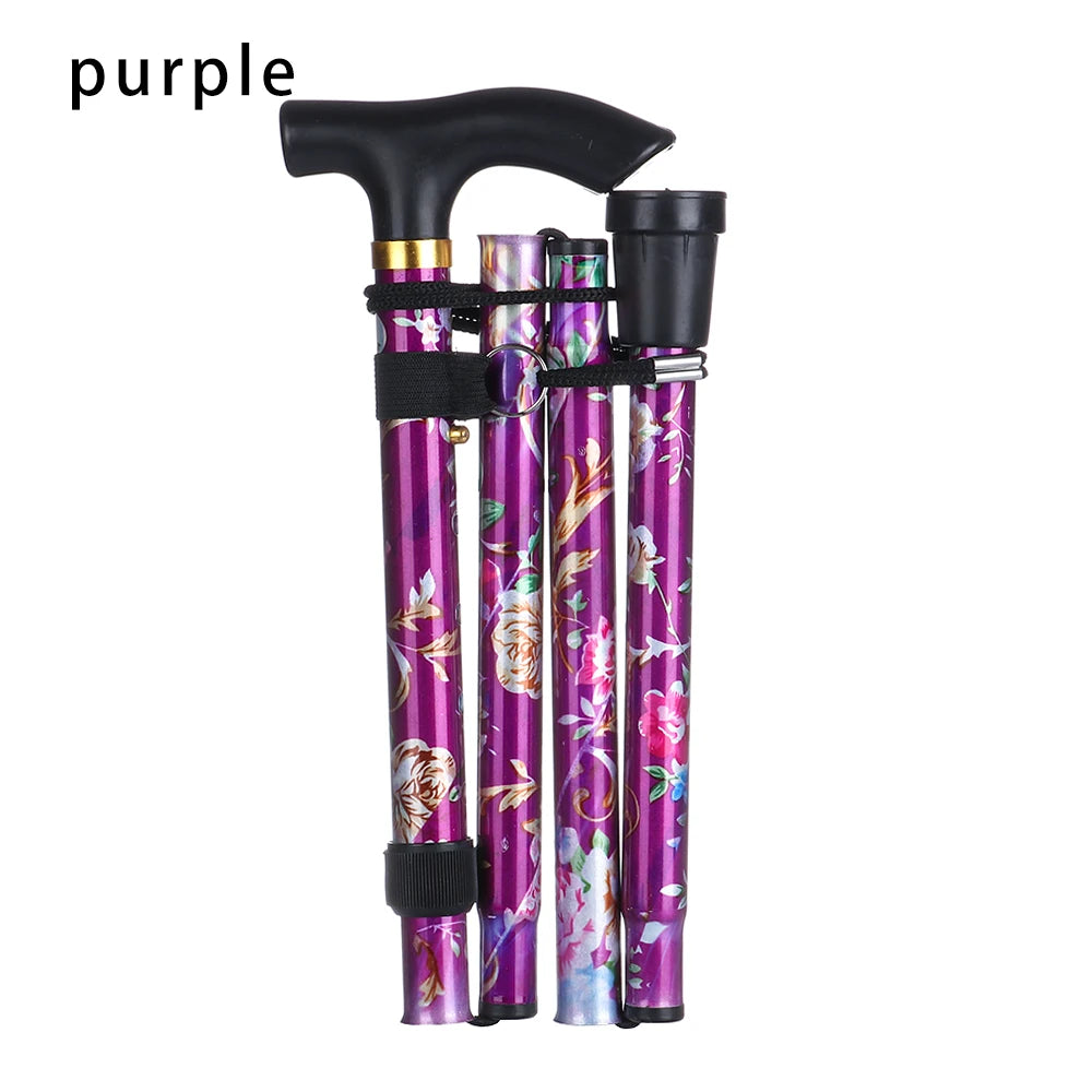 Hot New Telescopic Walking Sticks Collapsible Cane Purple
