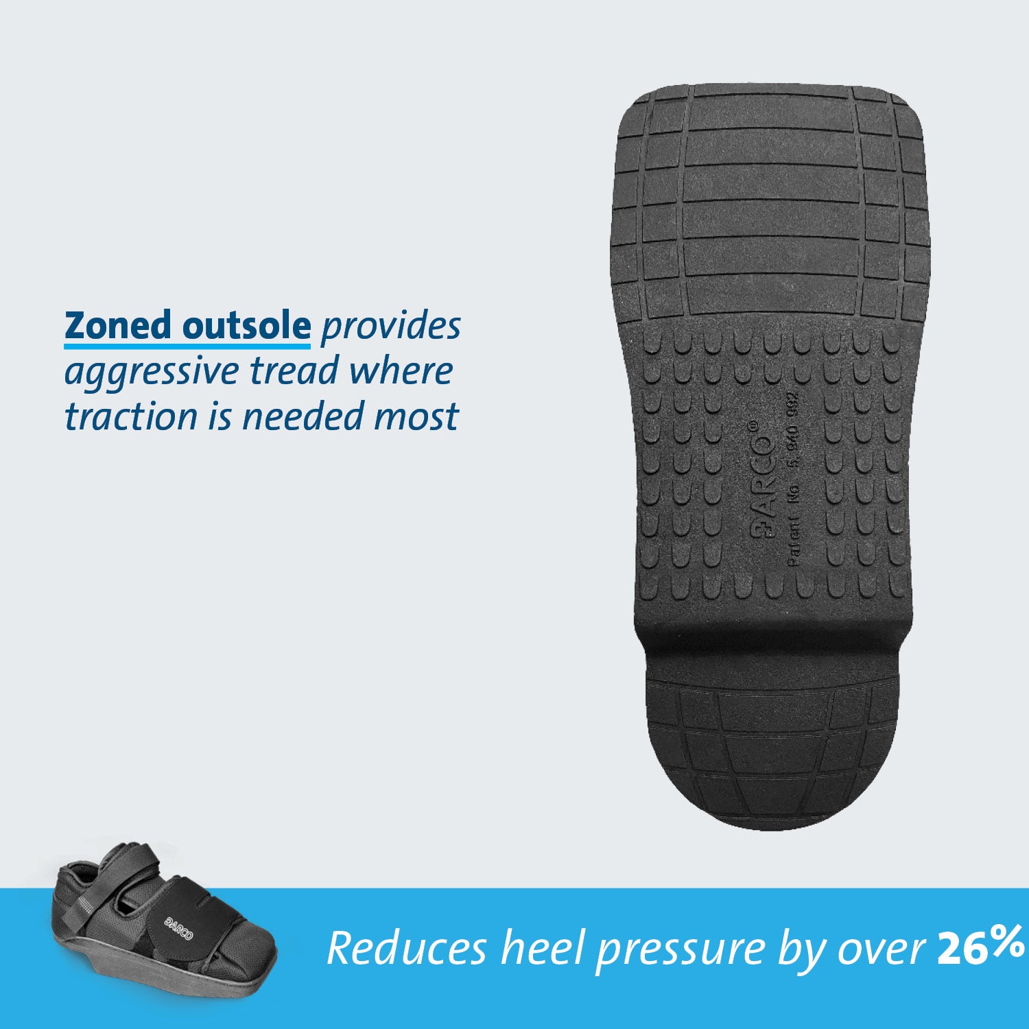 Post-Op Shoe HeelWedge Large Unisex Black,Packaging Type- Each