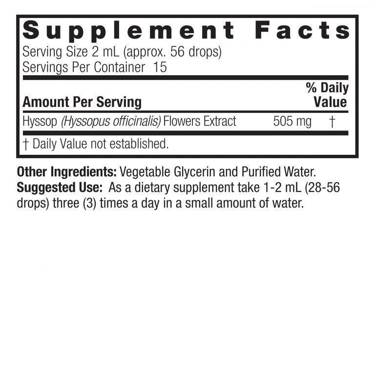 Nature's Answer - Hyssop Extract - Alcohol-free - 1 Oz