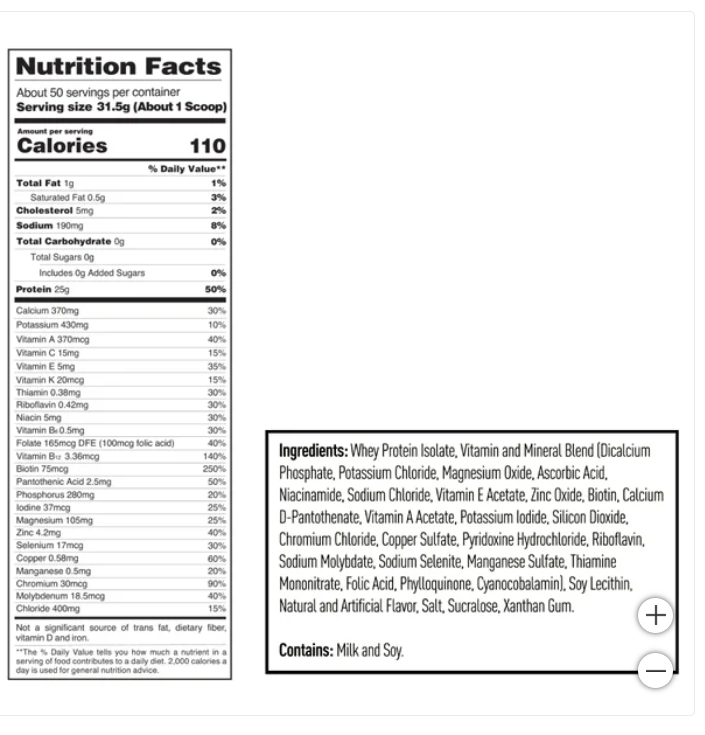 Isopure Zero Carb Whey Protein Powder, Simply Vanilla, 3.4 lbs