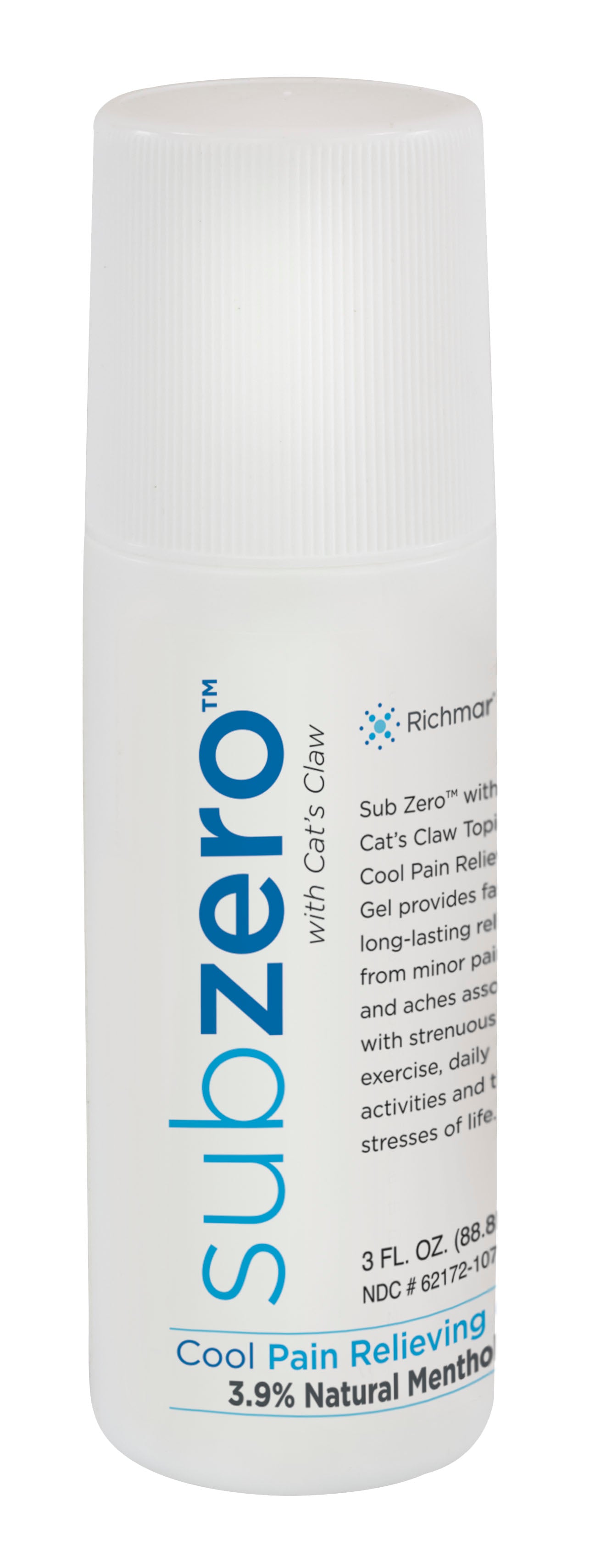 Sub Zero Cool Pain Relieving Gel, 3 oz. Roll On