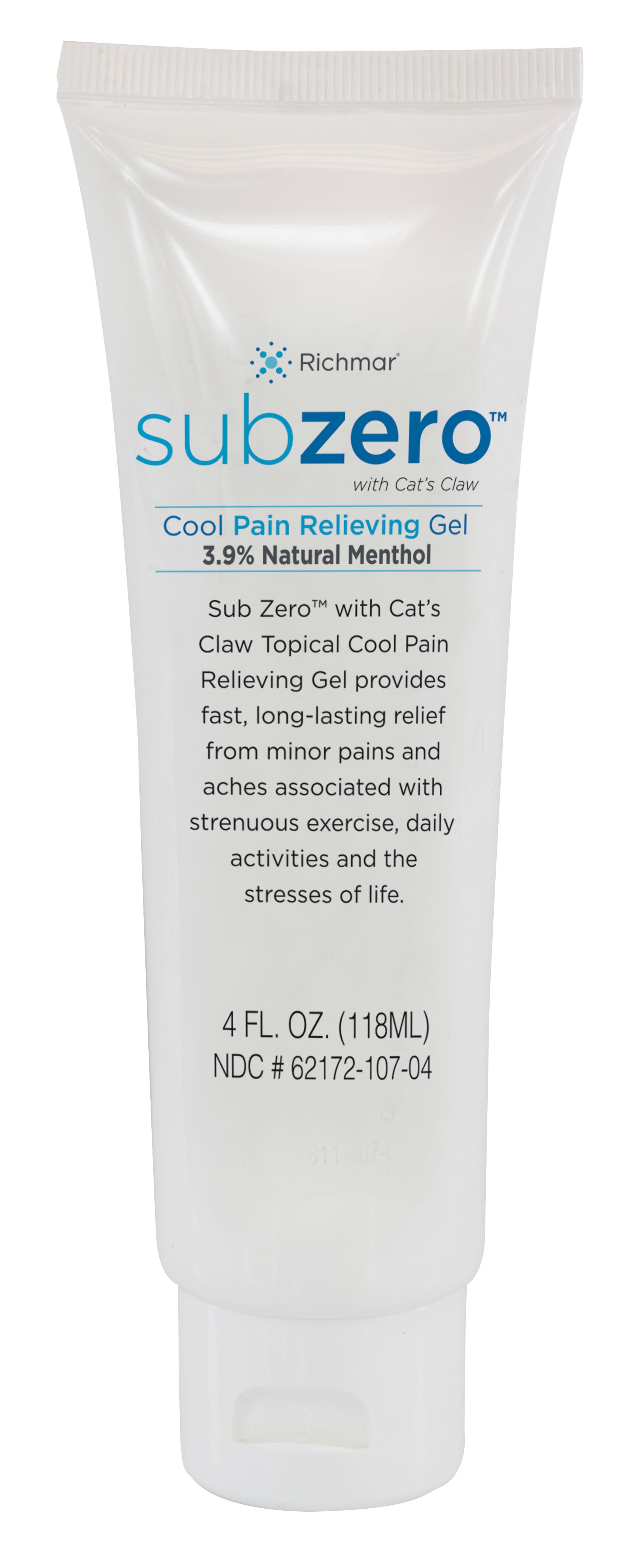 Sub Zero Cool Pain Relieving Gel, 4 oz Tube