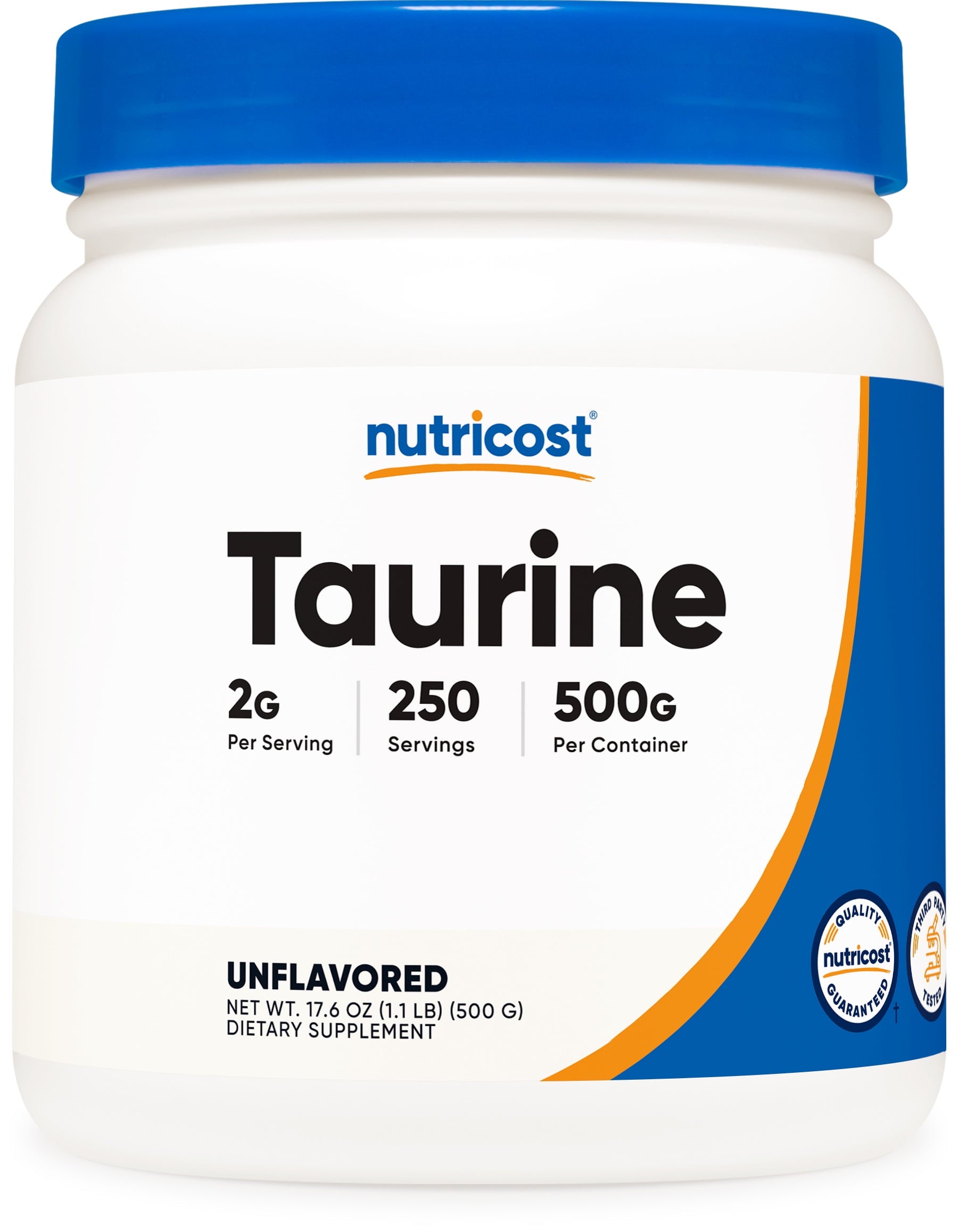 Taurine Supplement Powder 500 Grams, 250 Servings