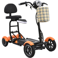 dragon mobile lightweight foldable 4 wheels mobility scooter with double seat