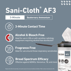 Sani-Cloth AF3 Surface Disinfectant Cleaner Premoistened Germicidal Manual Pull Wipe 50 Count Individual Packet Mild Scent NonSterile | 50PK/Box