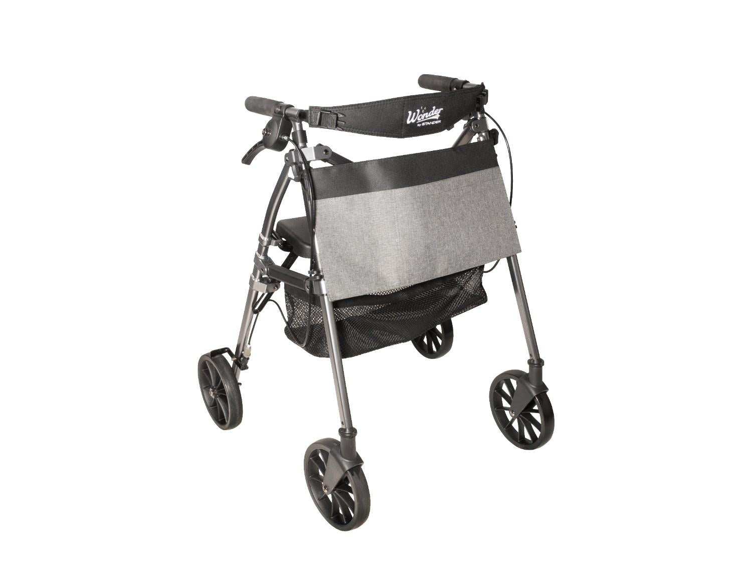 Wonder Rollator Plus with 8" Wheels - Lightweight & Durable Mobility Aid for Comfort & Stability. Ideal for Indoor & Outdoor Use. Easy to Maneuver & Fold.