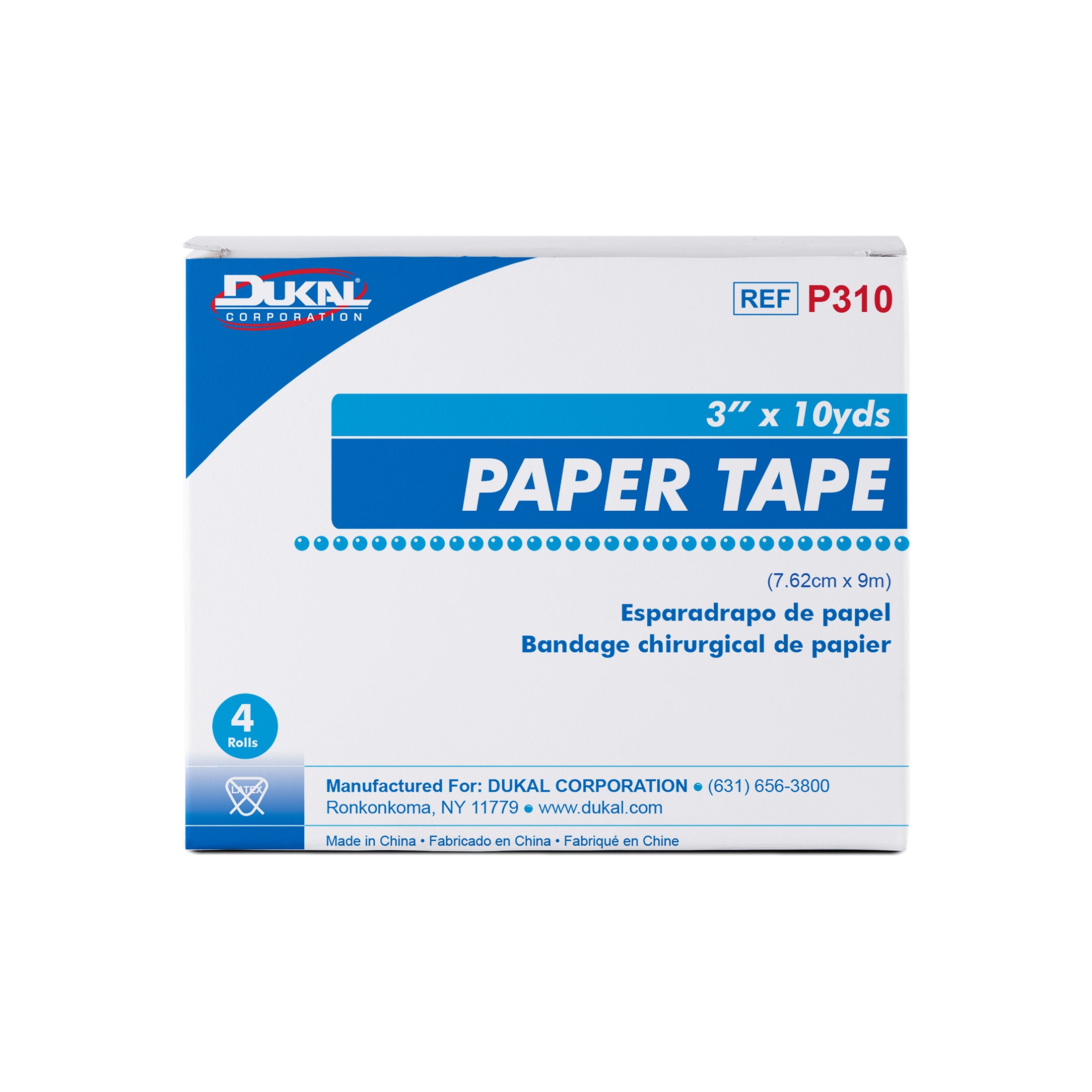 Medical Tape Dukal White 3 Inch X 10 Yard Paper NonSterile, Packaging Type- Box