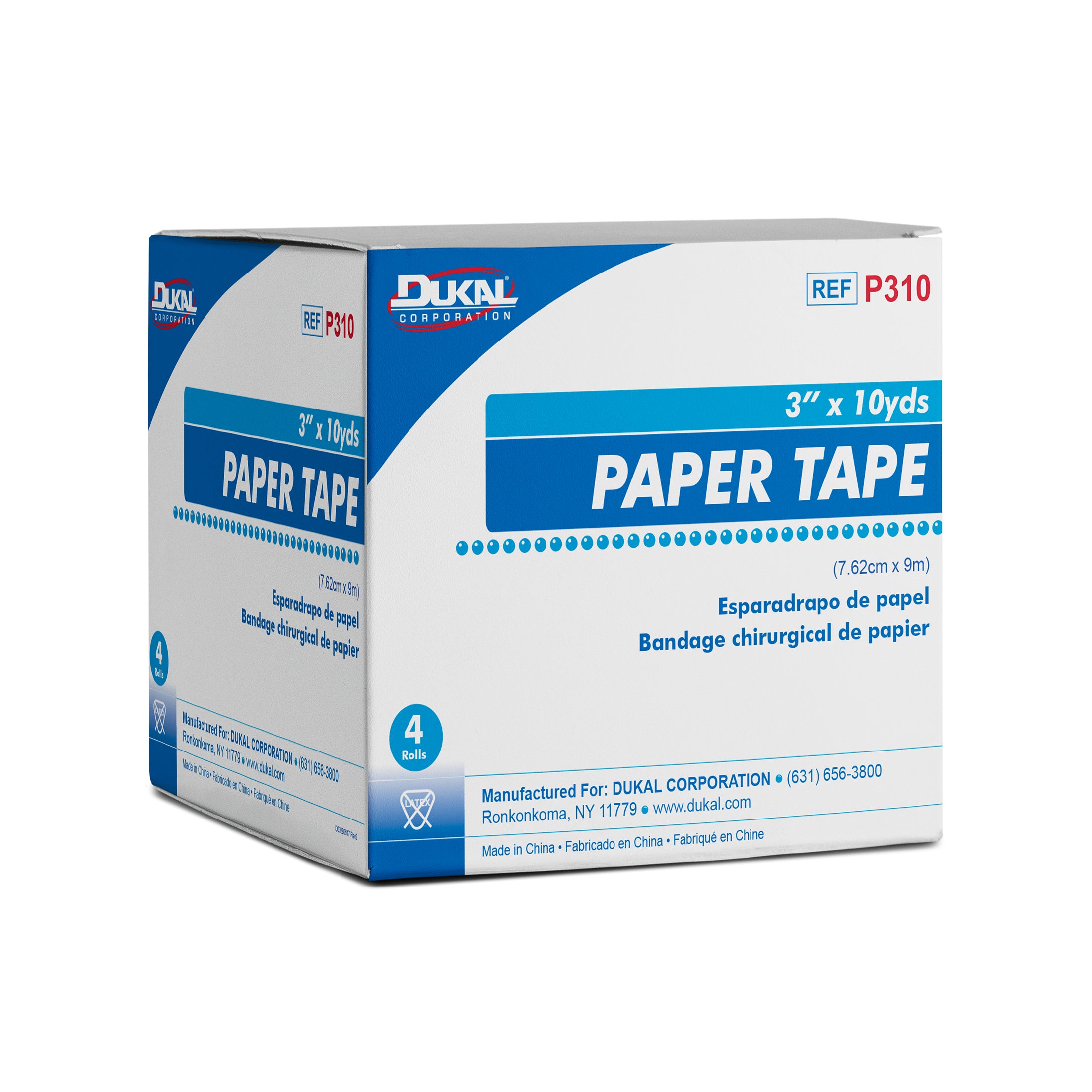 Medical Tape Dukal White 3 Inch X 10 Yard Paper NonSterile, Packaging Type- Box