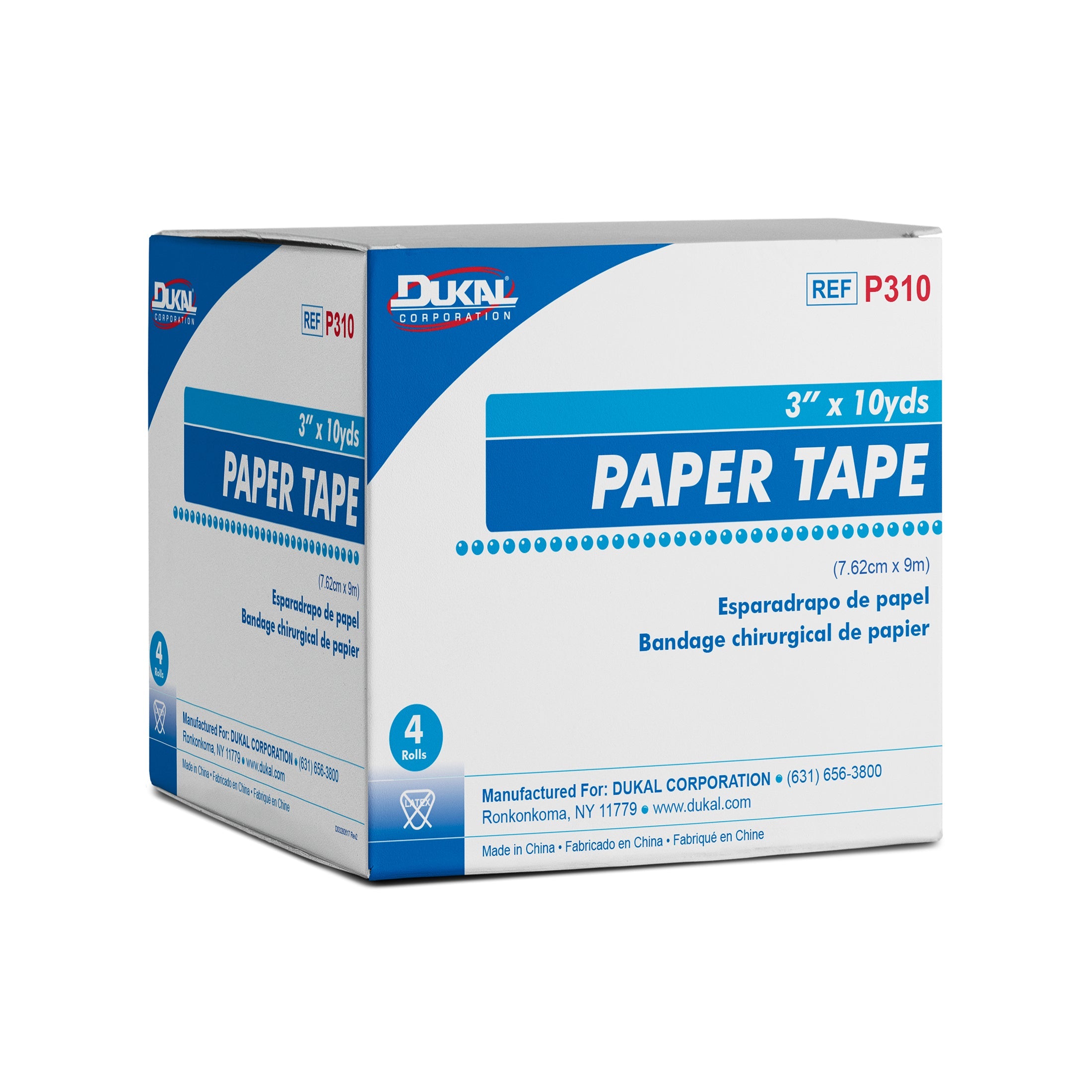 Medical Tape Dukal White 3 Inch X 10 Yard Paper NonSterile, Packaging Type- Box