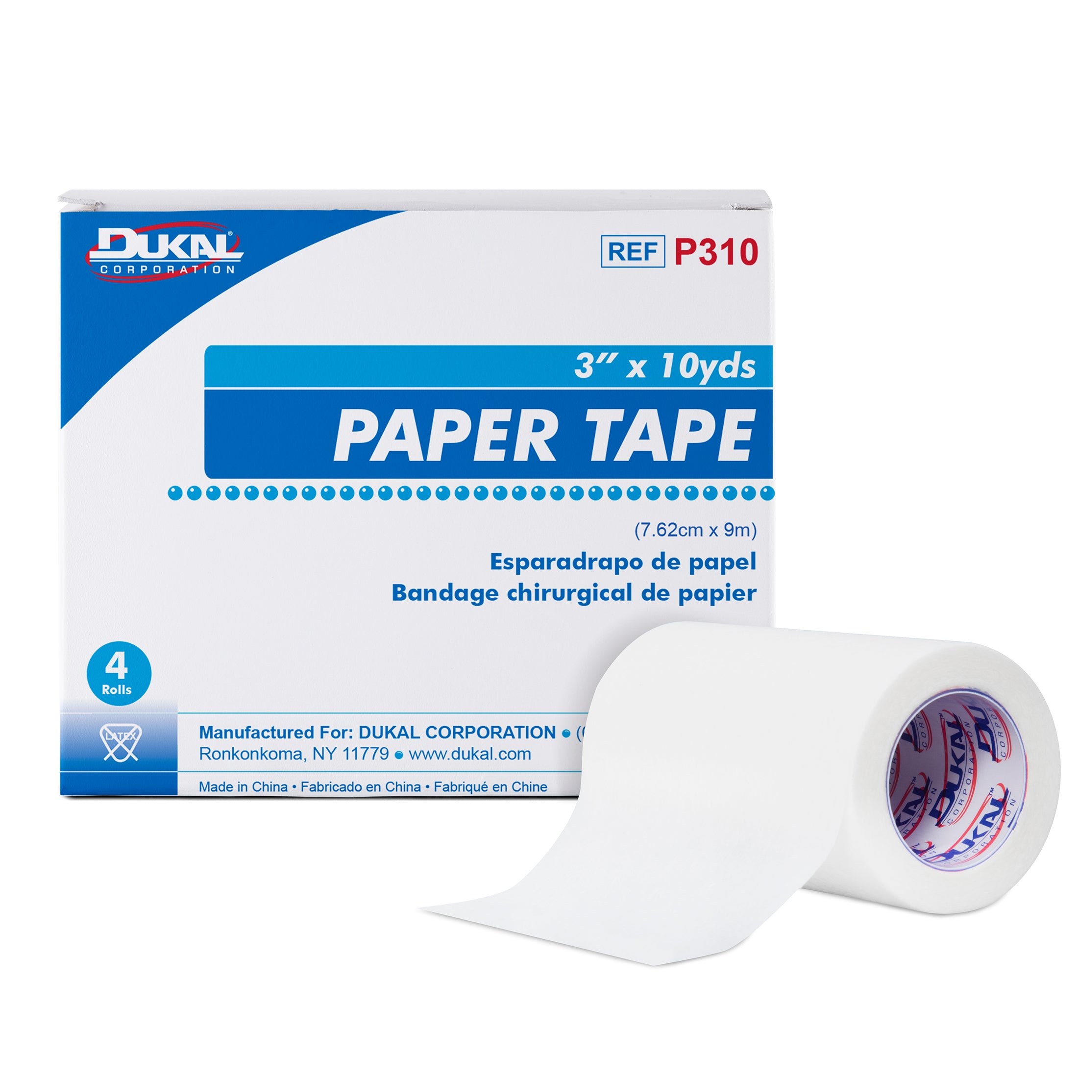 Medical Tape Dukal White 3 Inch X 10 Yard Paper NonSterile, Packaging Type- Box