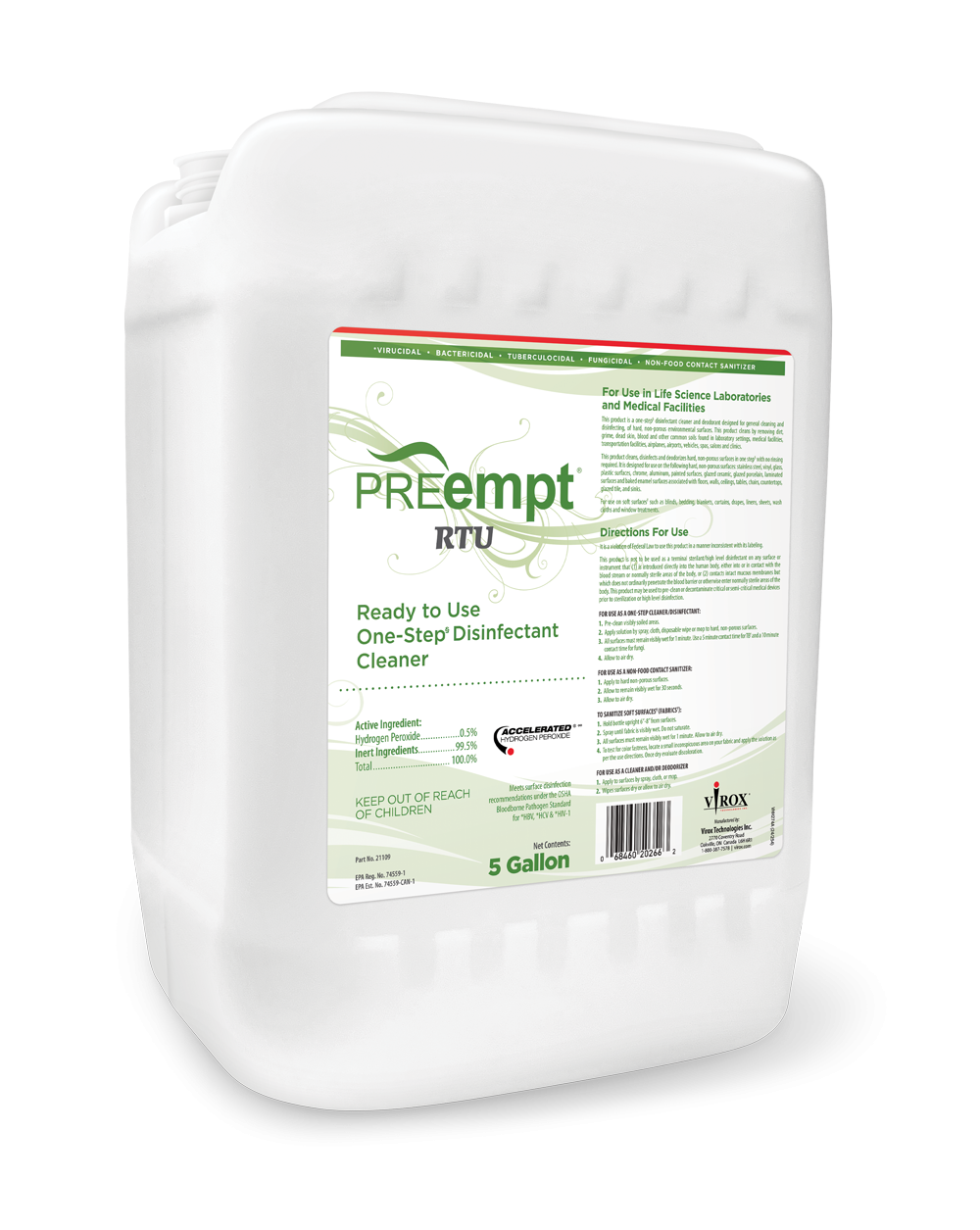 PREempt RTU Surface Disinfectant Cleaner Peroxide Based Manual Pour Liquid 32 oz. Bottle Scented NonSterile,Packaging Type- Each