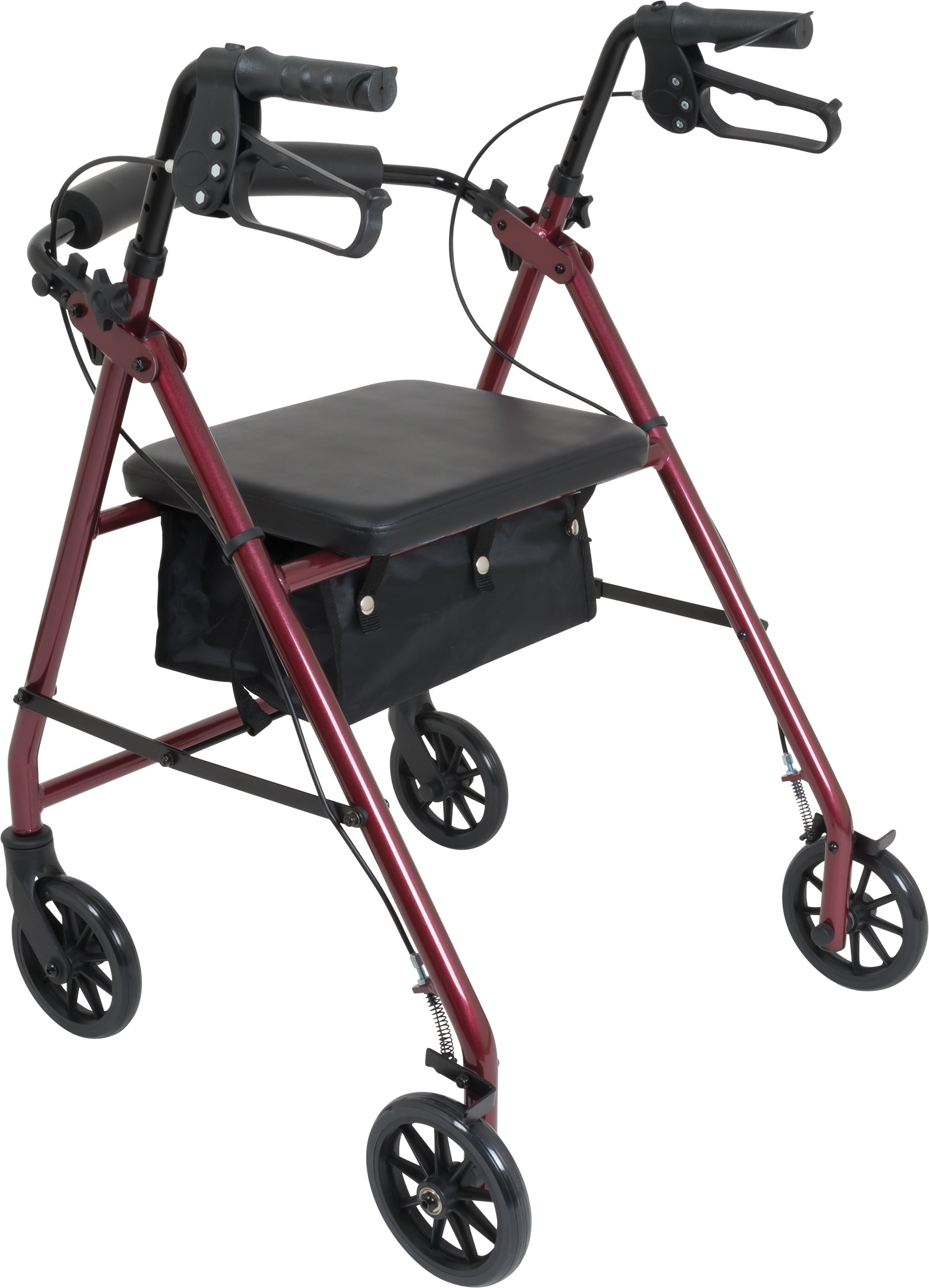 ProBasics Aluminum Rollator with 6-inch Wheels, Burgundy