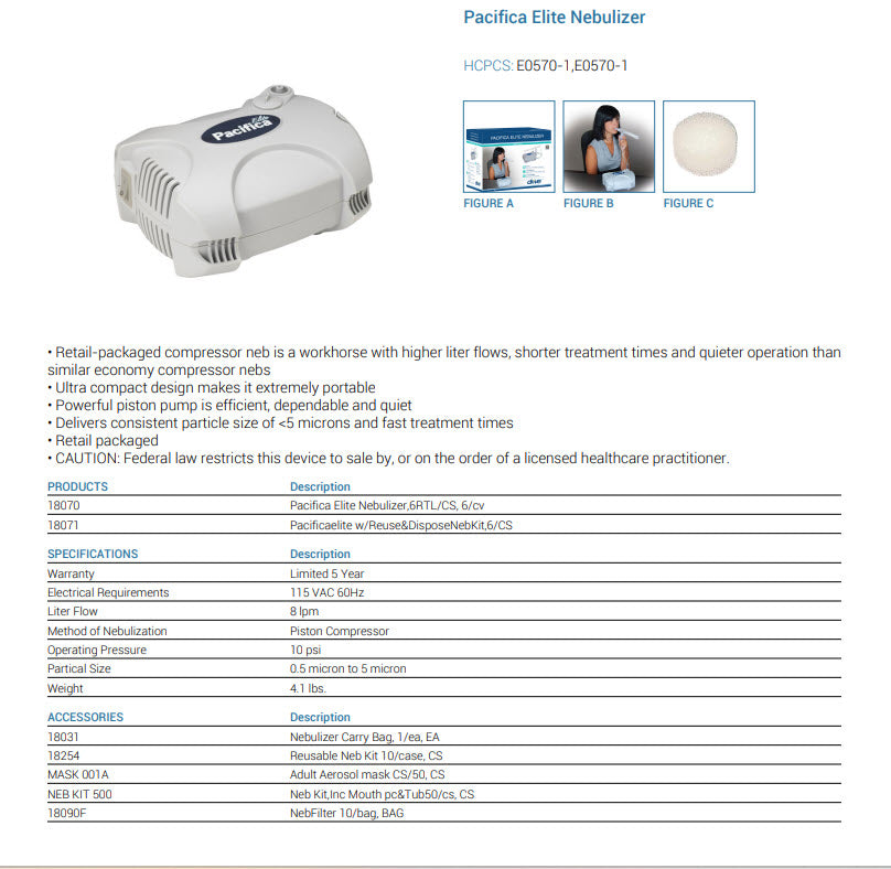 Pacifica Elite Nebulizer by Drive Medical