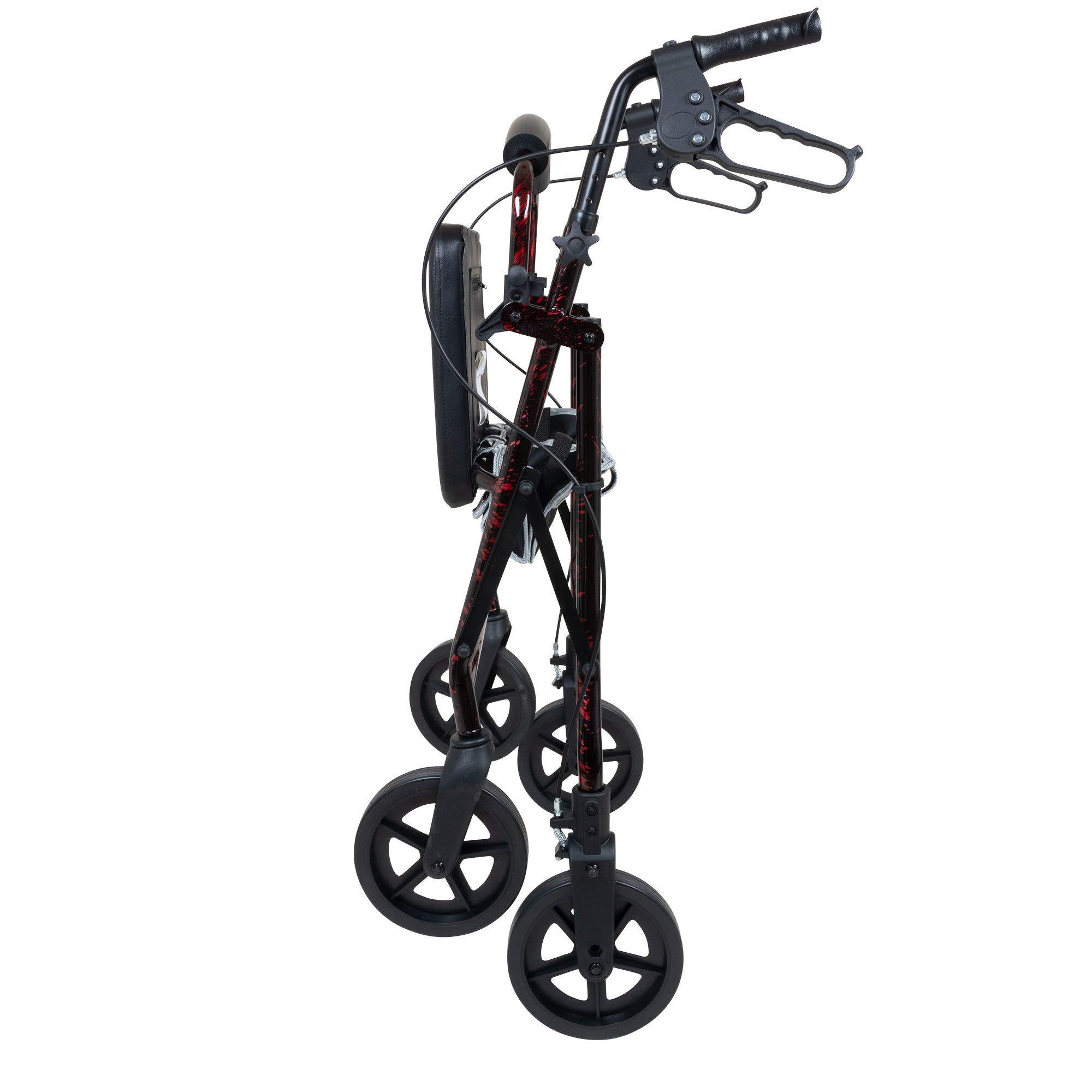 ProBasics Deluxe Aluminum Rollator with 8-inch Wheels, Burgundy Flame