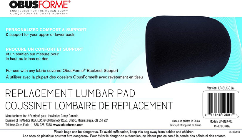 Lumbar Pad Replacement Only for Wideback  Lowback  etc.