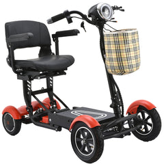 dragon mobile ex lightweight foldable 4 wheels mobility scooter with double seat