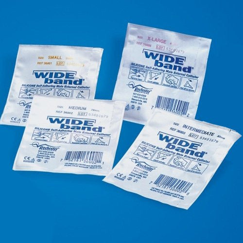 Male External Catheter Wide Band Self-Adhesive Band Silicone X-Large,  Packaging Type- Each