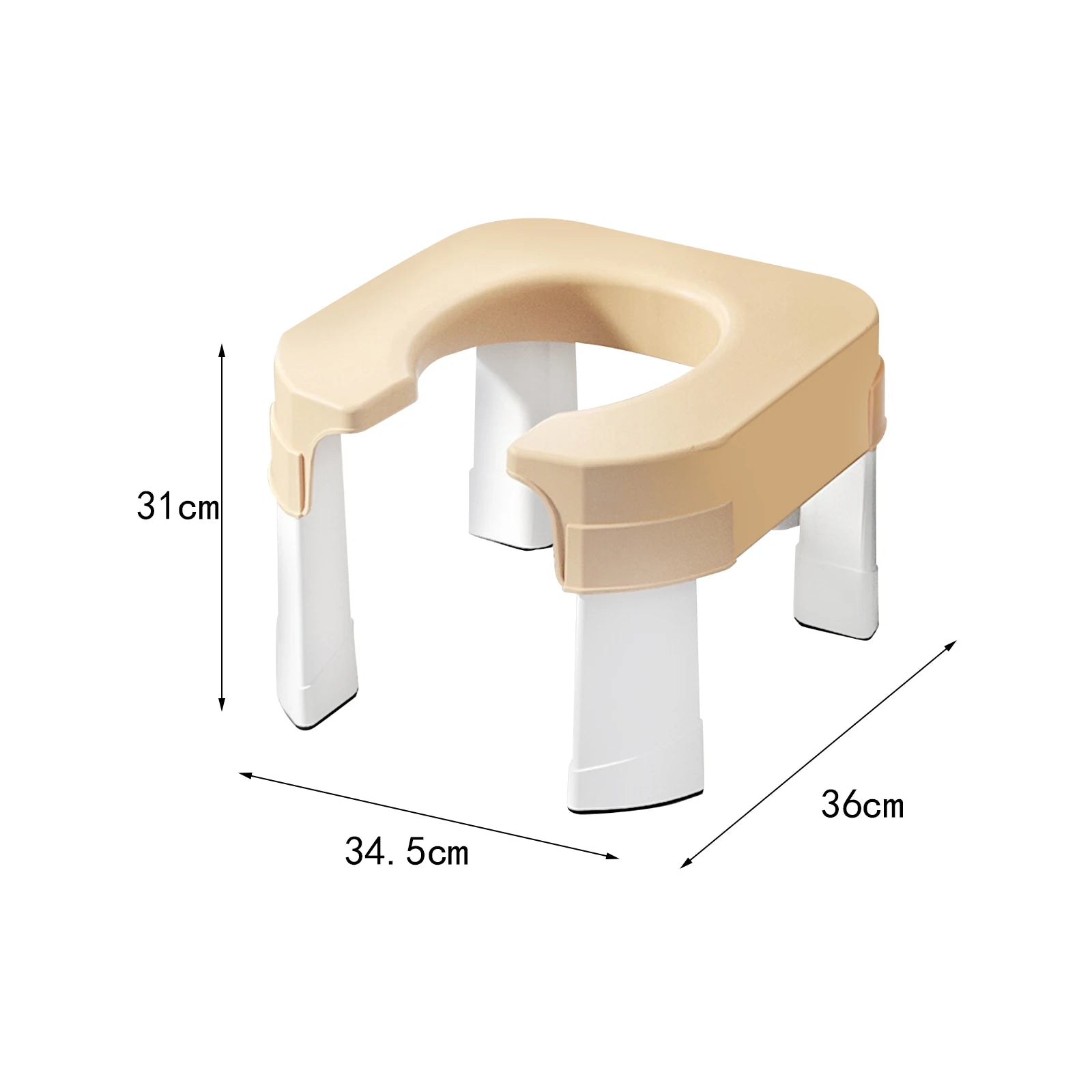 Squatting Toilet Stool Chair Non Slip Thick Household Widen Panel Sturdy Rounded Edge Easy to Wash Potty Chairs for Bathroom