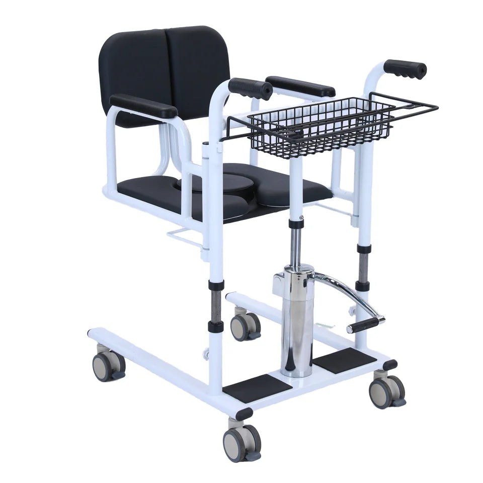 Care Device hydraulic transport chair  bedridden elderly  paralyzed senior patient lift bath chair with wheel
