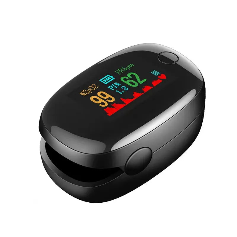 Finger Clip Heart Rate Meter Measure Fingertip Oximetry PI Value Monitor Pulse Black Gem Oximeter Heart Rate Monitor Portable - All Care Store