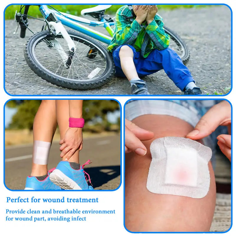 5Pcs Bordered Guaze Pad Sterilized Wound Dressing Waterproof Adhesive Wound Plaster Bandage Sticker Home Travel First Aid Kit