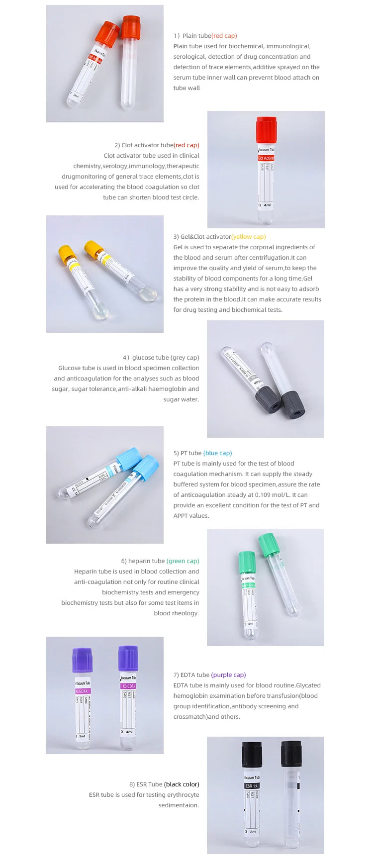 10pcs/50pcs Disposable Vacuum Blood Collection Tube with Separation Gel/Coagulant Lab Medical Blood Collecting Tube