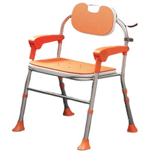 one button folding elderly shower chair comfortable cushion bath seat antiskid safety bathroom stool for peace of mind